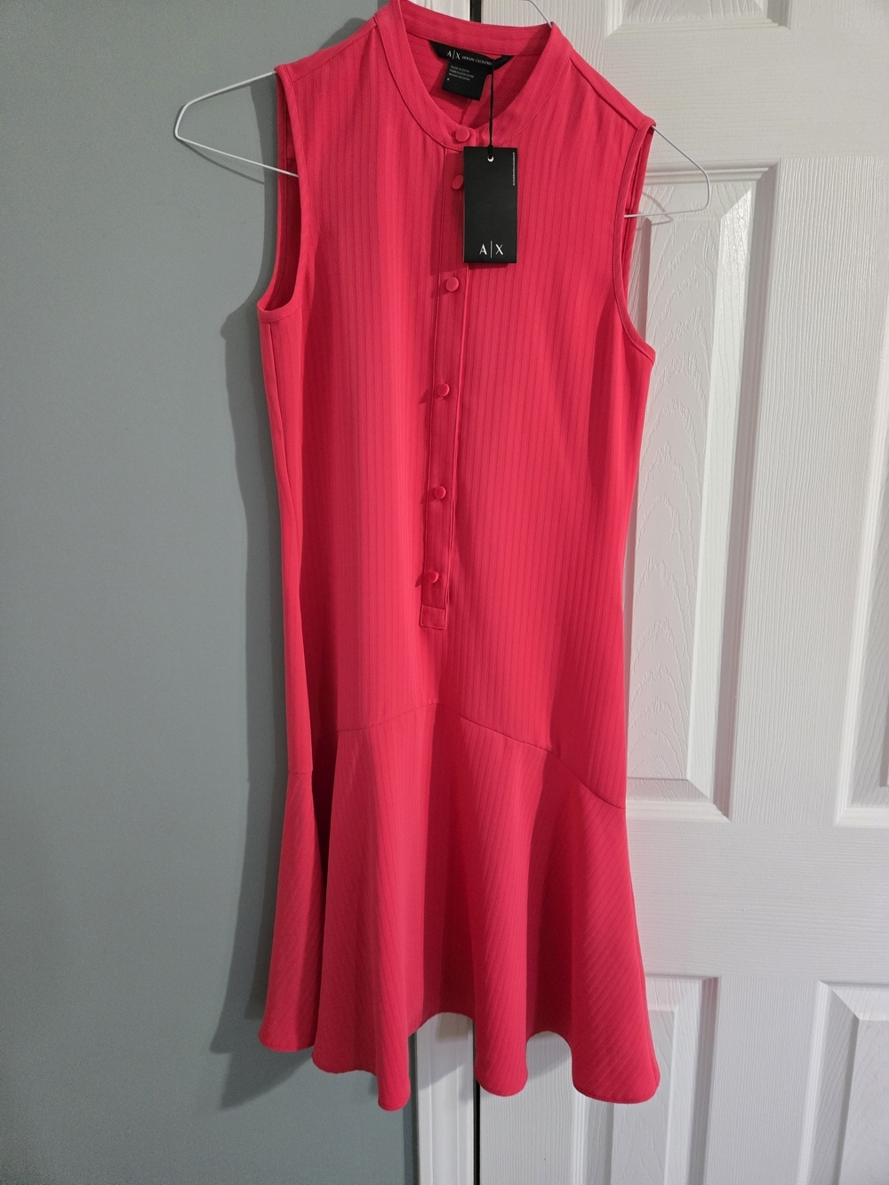 NWT A/X Armani Exchange Sleeveless Hot Pink Fit & Flare Dress Size XS 0